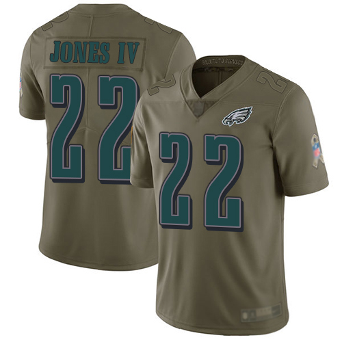 Men Philadelphia Eagles #22 Sidney Jones Limited Olive 2017 Salute to Service Football NFL Jersey->nfl t-shirts->Sports Accessory